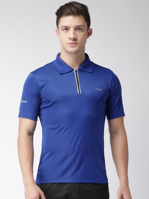 

2GO Men Blue Solid Polo T-shirt
