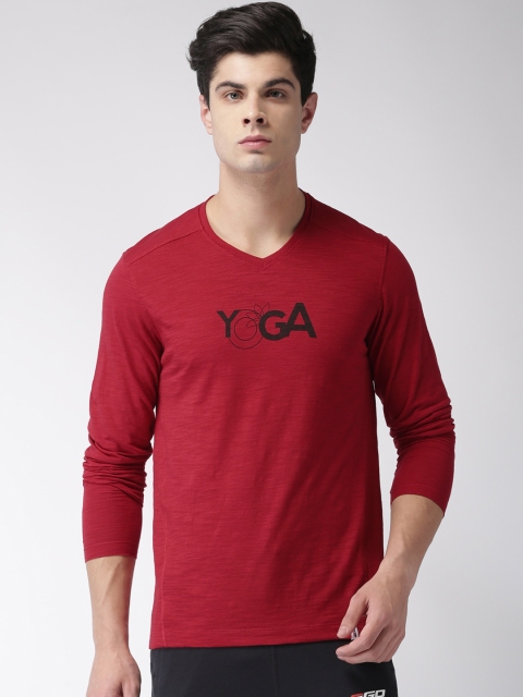 

2GO Men Red Printed V-Neck T-shirt