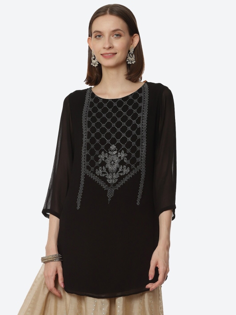 

Rangriti Black Printed Top