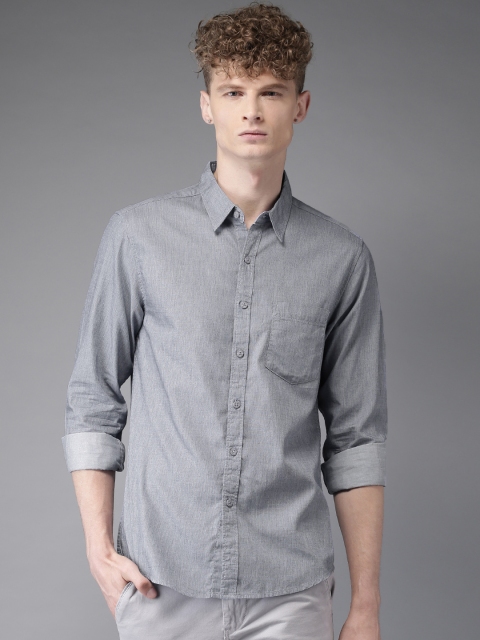 

Moda Rapido Men Blue Regular Fit Solid Casual Shirt