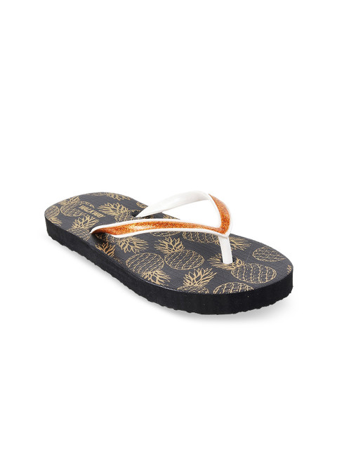 

WALKWAY by Metro Women Black Printed T-Strap Flats
