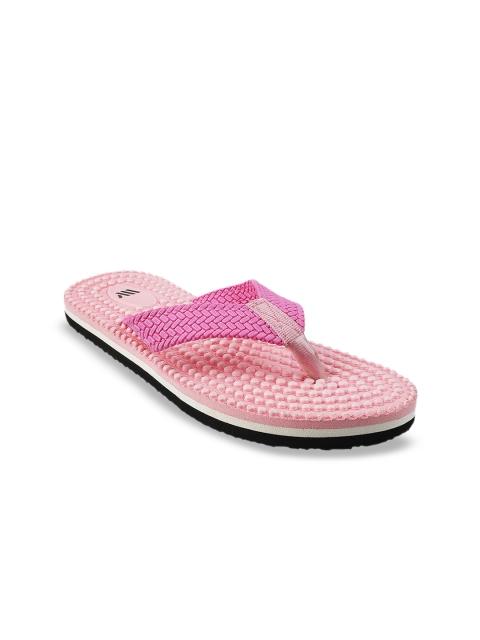 

WALKWAY by Metro Women Pink Textured T-Strap Flats