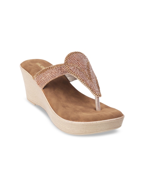 

WALKWAY by Metro Pink Embellished Ethnic Wedge Sandals