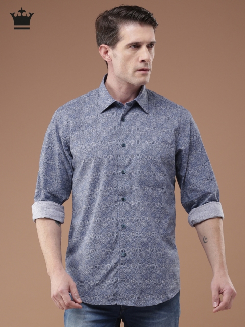 

Louis Philippe Men Blue Printed Regular Fit Casual Shirt