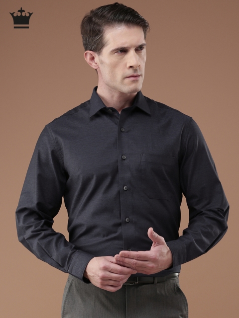 

Louis Philippe Men Navy Blue Milano Slim Fit Self Design Formal Shirt