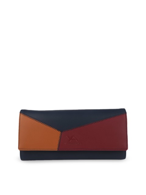 

YESSBENZA Women Blue & Brown Colourblocked Envelope Wallet