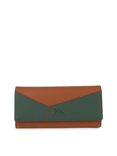 

YESSBENZA Women Brown & Green Colourblocked Envelope