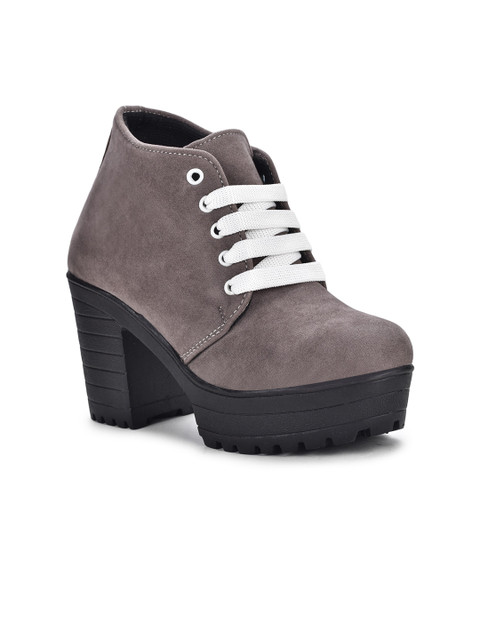 

Moonwalk Women Grey High-Top Flat Boots