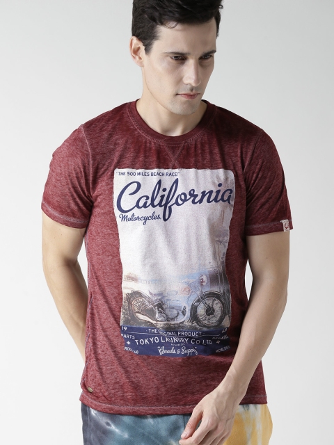 

Tokyo Laundry Men Maroon Printed Round Neck T-shirt