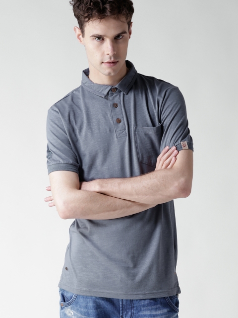 

Tokyo Laundry Men Blue Solid Polo Collar T-shirt