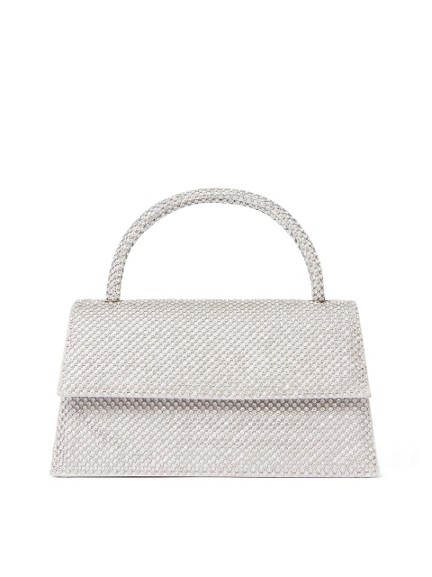 

Forever New Silver-Toned Textured Swagger Shoulder Bag