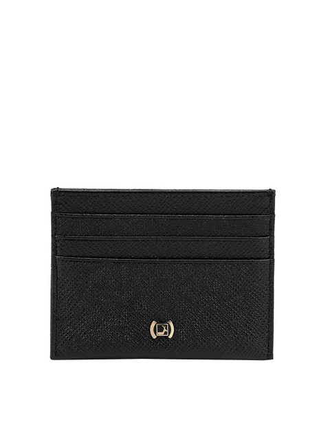 

Da Milano Men Textured Leather Card Holder, Black