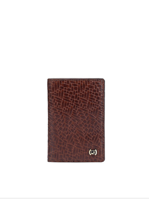 

Da Milano Men Brown Textured Leather Card Holder