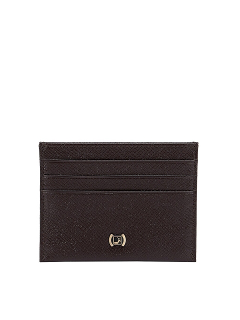 

Da Milano Men Textured Leather Card Holder Wallet, Brown