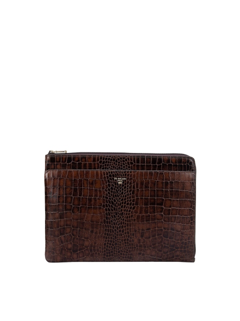 

Da Milano Men Brown Textured Leather Laptop Sleeve
