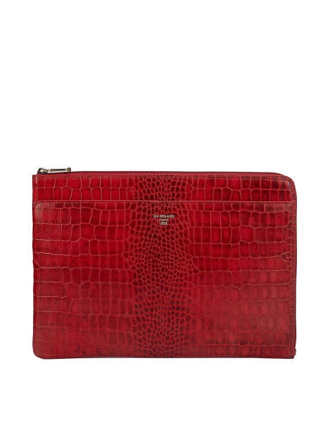 

Da Milano Men Red Textured Leather Laptop Sleeve