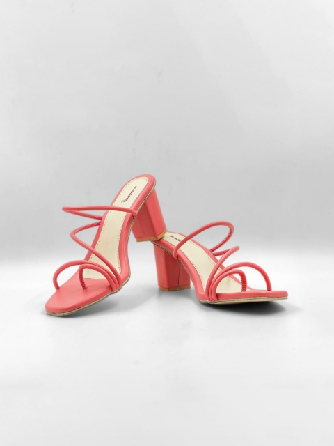 

Sayera Women Pink Party Block Heels Sandals