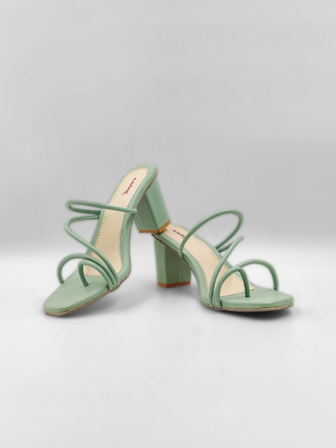 

Sayera Women Green Party Block Heels Sandals