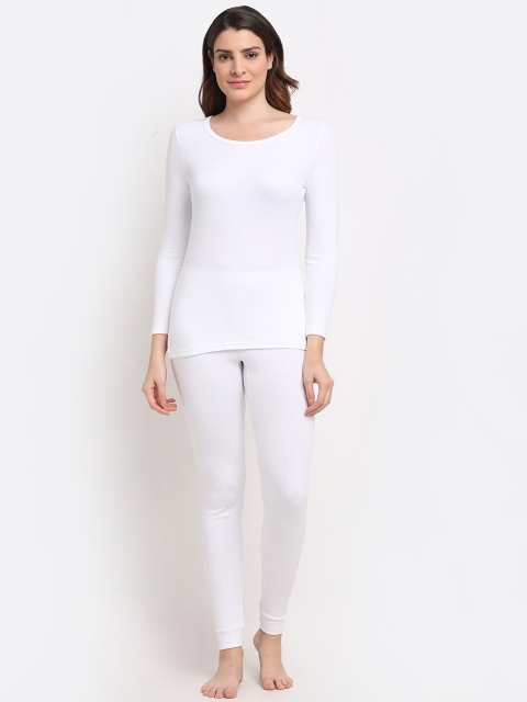 

Aerowarm Women White Solid Thermal Set