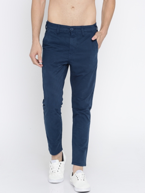 

Moda Rapido Men Blue Slim Fit Solid Cropped Chinos
