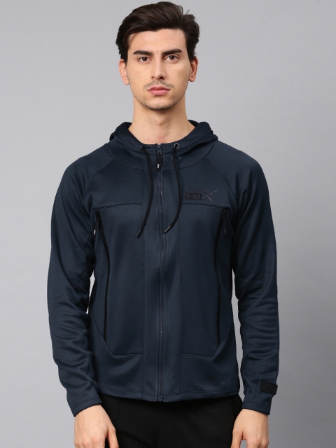 

HRX by Hrithik Roshan Men Navy Solid Hooded Sweatshirt, Navy blue