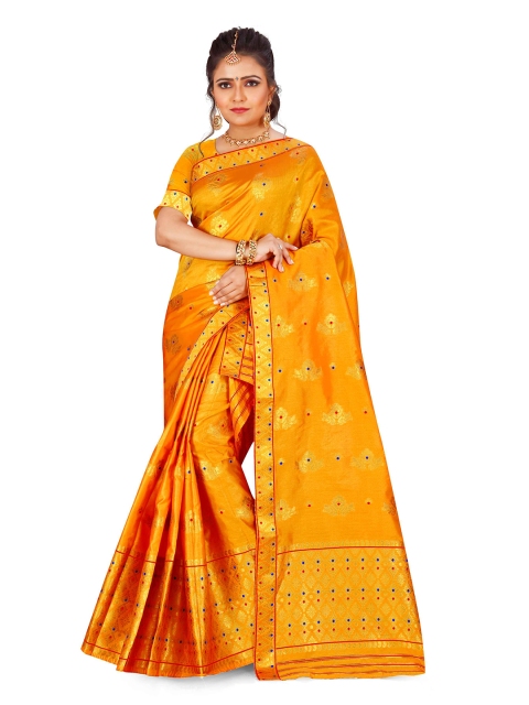 

Skirans Yellow Floral Assamese Mekhela Chador Saree
