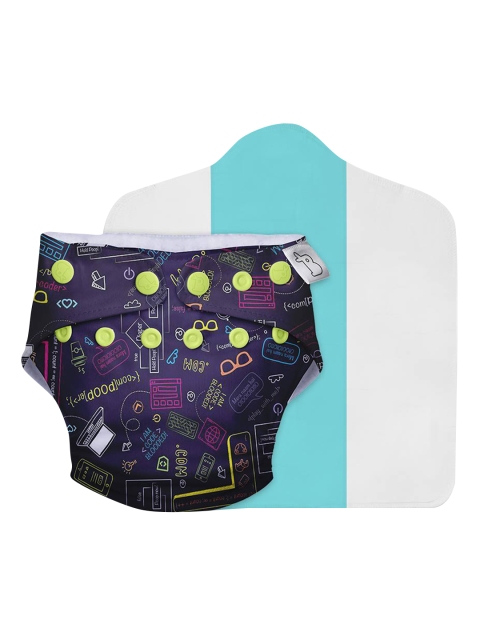 

SuperBottoms Kids Navy Blue Reusable & Washable Cloth Diaper & Dry Feel Magic Pad