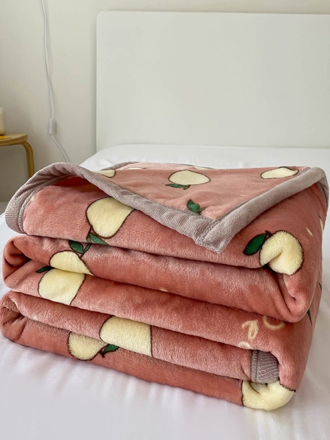 

JC Collection Pink & Yellow Floral AC Room 350 GSM Single Bed Blanket