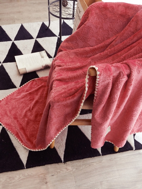 

JC Collection Red & White AC Room 354 GSM Single Bed Blanket