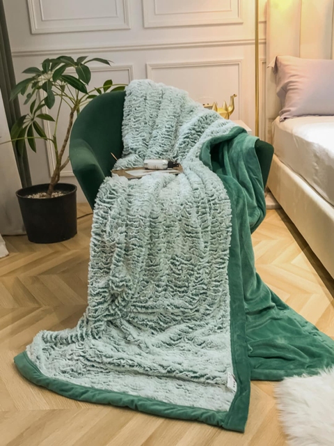 

JC Collection AC Room 450 GSM Single Bed Blanket, Green