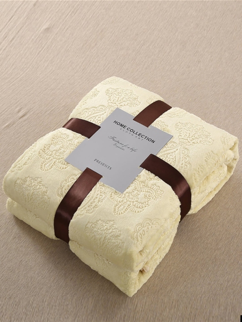 

JC Collection Yellow AC Room 354 GSM Double Bed Blanket