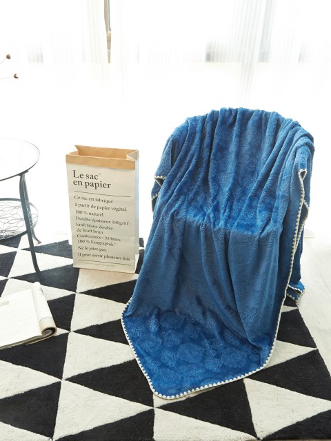 

JC Collection Blue & White AC Room 354 GSM Single Bed Blanket
