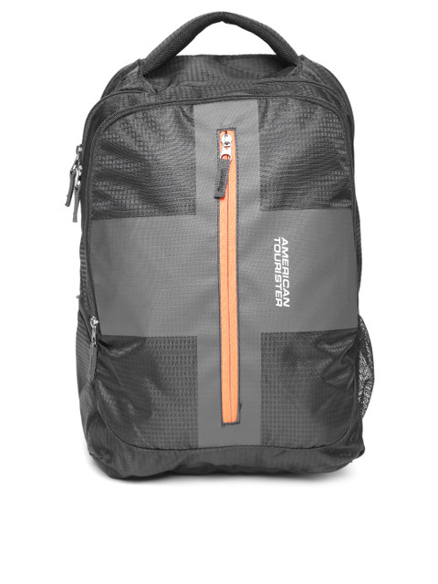 

AMERICAN TOURISTER Unisex Black & Charcoal Grey Printed Backpack