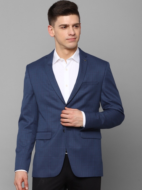 

Allen Solly Men Navy Blue Checked Blazer