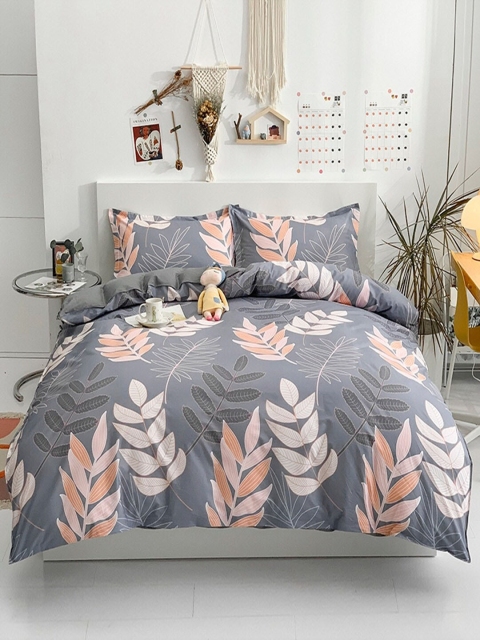 

JC Collection Grey Printed Pure Cotton Single Bedding Set