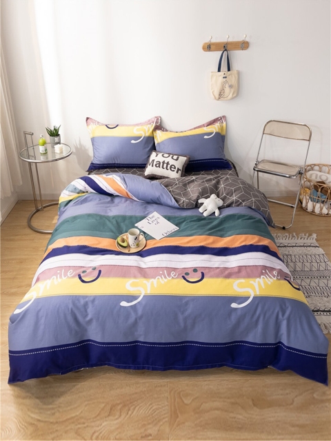 

JC Collection Brown & Blue Printed Pure Cotton Single Bedding Set