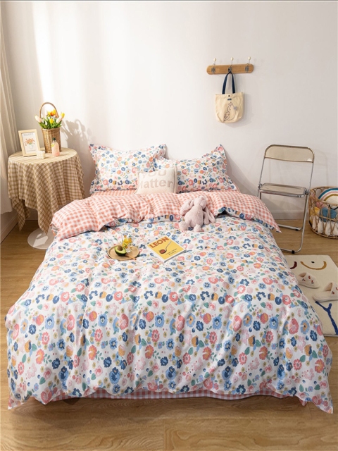 

JC Collection White & Peach Printed Pure cotton