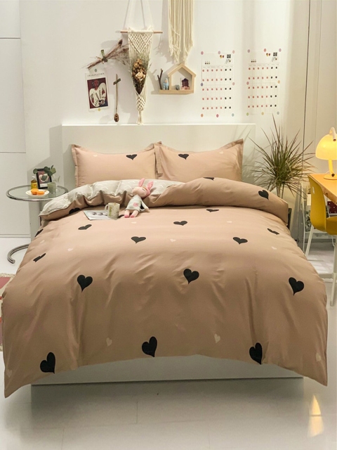 

JC Collection Peach & Grey Printed Pure Cotton Single Bedding Set
