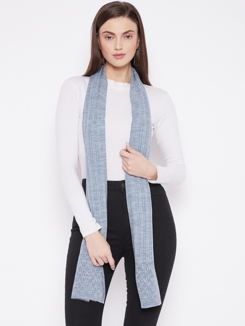 

Knitstudio Woman Blue Solid Cable Knitted Muffler