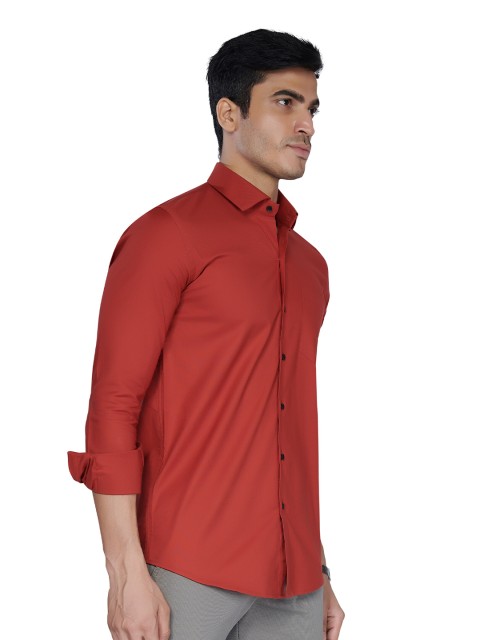 

MARK & ALBERT Men Red Classic Slim Fit Casual Cotton Shirt