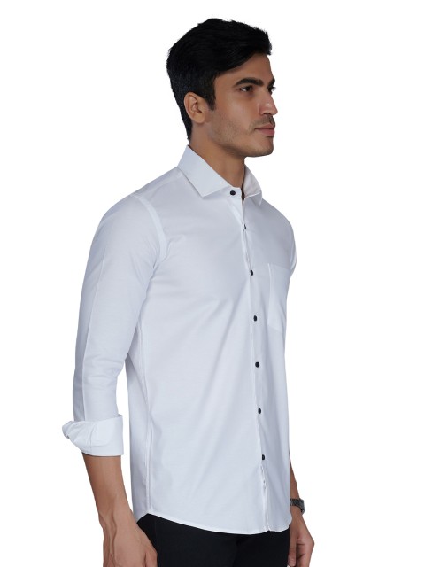 

MARK & ALBERT Men White Classic Slim Fit Casual Cotton Shirt