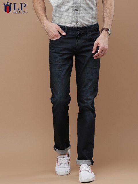 

Louis Philippe Jeans Men Blue Matt Slim Fit Low-Rise Clean Look Stretchable Jeans