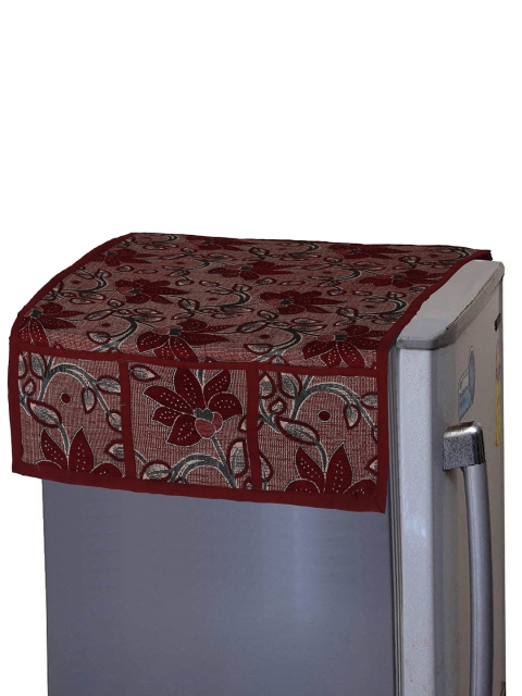 

Clasiko Unisex Maroon Fridge Top Cover For Double Door Fridge Appliance covers