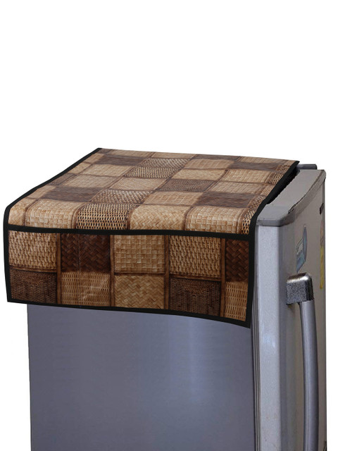 

Clasiko Brown Checked Double Door Fridge Top Cover