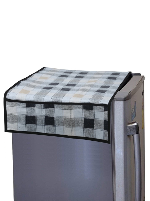 

Clasiko Black Printed PVC Double Door Fridge Top Cover