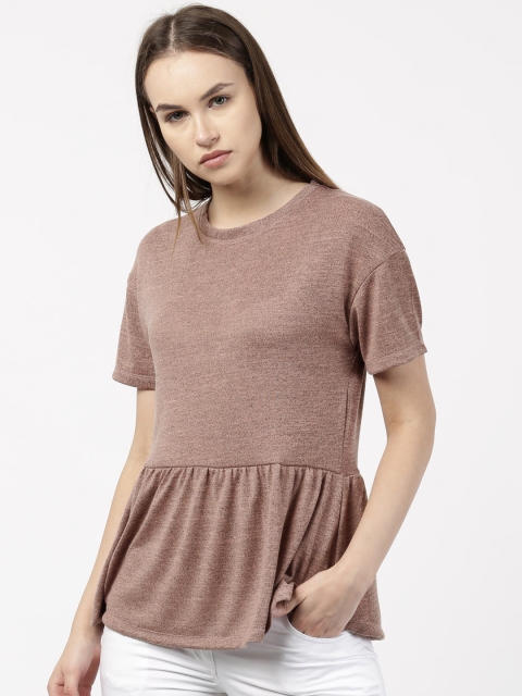 

ether Women Dusty Pink Peplum Top