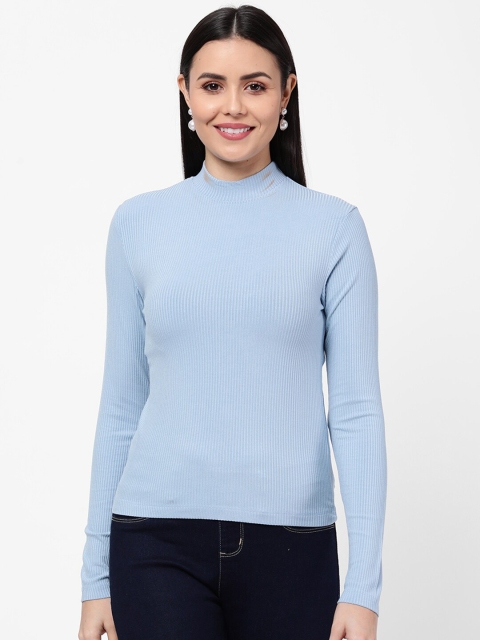 

R&B Women Blue Striped Top