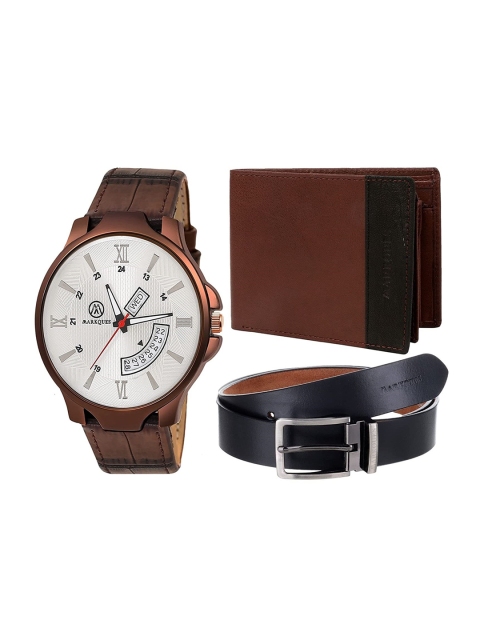 

MARKQUES Men Brown Solid Accessory Gift Set