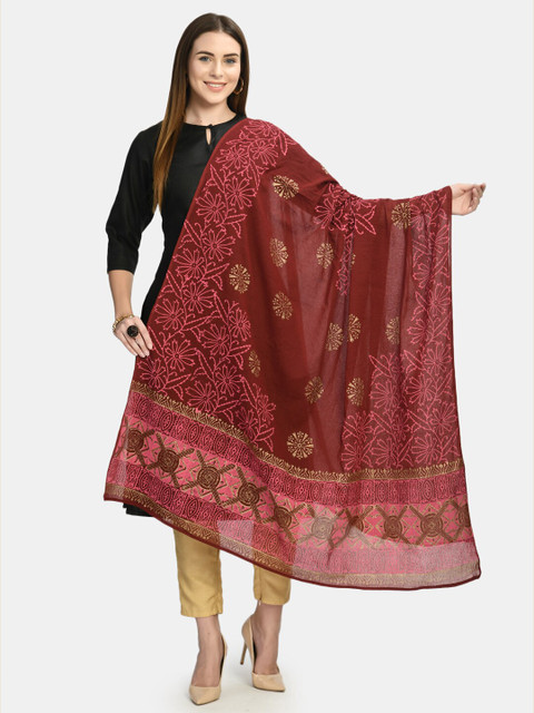 

Akshatani Printed Pure Cotton Dupatta, Maroon