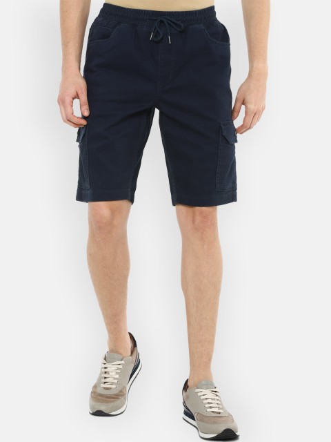 

Louis Philippe Jeans Men Solid Slim Fit Cargo Shorts, Navy blue